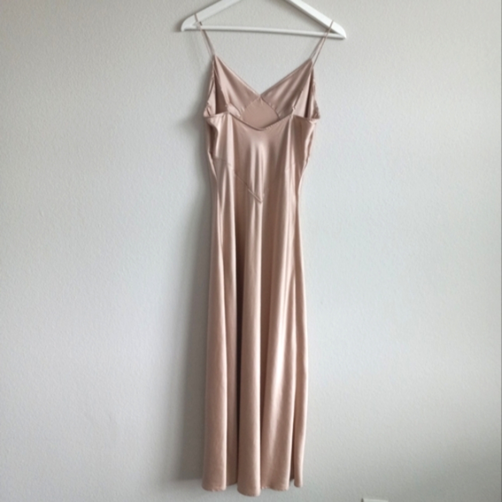 Silk Mason 100% Mulberry Silk Slip Midi Dress Desert Rose L - Picture 5 of 16
